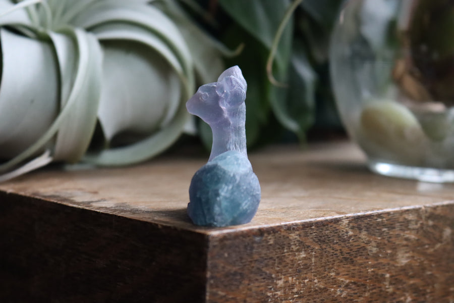 Hand carved rainbow fluorite deer 4