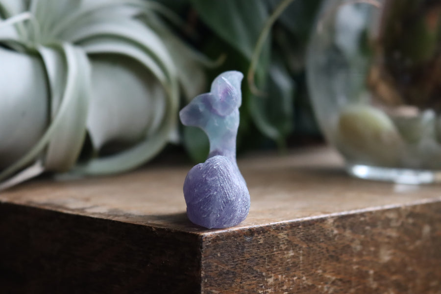 Hand carved rainbow fluorite deer 5