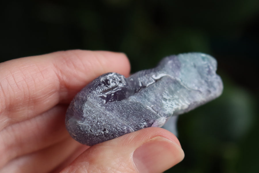 Hand carved rainbow fluorite deer 5