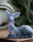 Hand carved rainbow fluorite deer 6