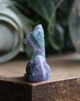 Hand carved rainbow fluorite deer 6