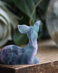 Hand carved rainbow fluorite deer 6