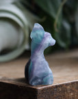 Hand carved rainbow fluorite deer 6