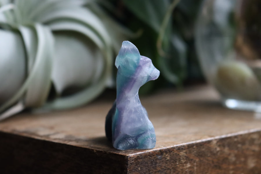 Hand carved rainbow fluorite deer 6