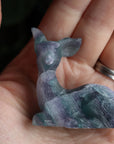 Hand carved rainbow fluorite deer 6