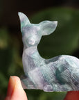 Hand carved rainbow fluorite deer 6