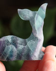 Hand carved rainbow fluorite deer 6