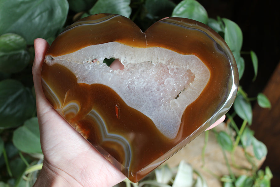 Carnelian geode heart 4