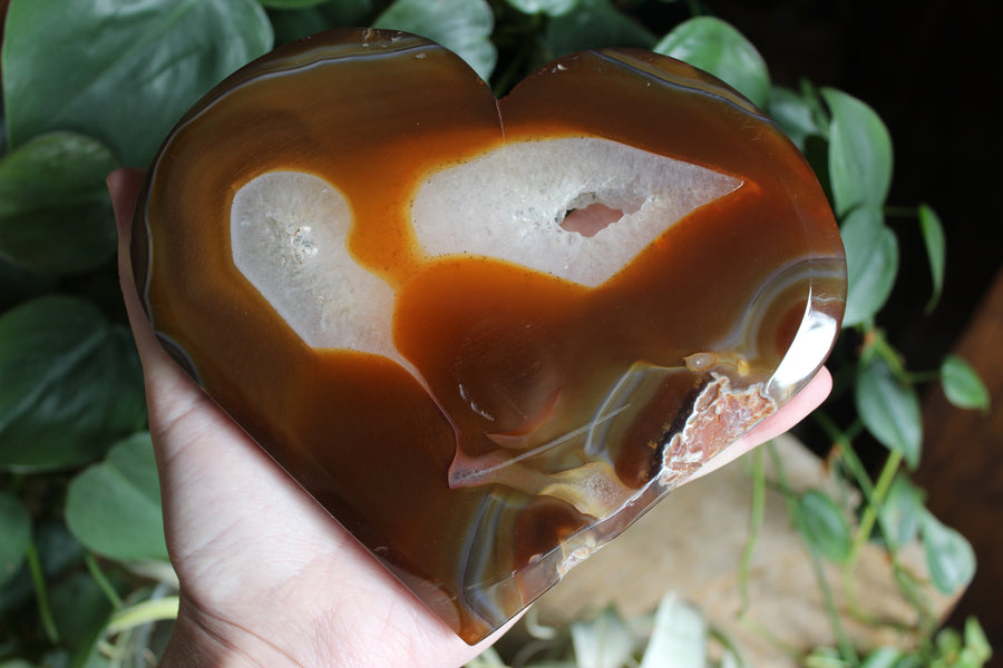 Carnelian geode heart 4