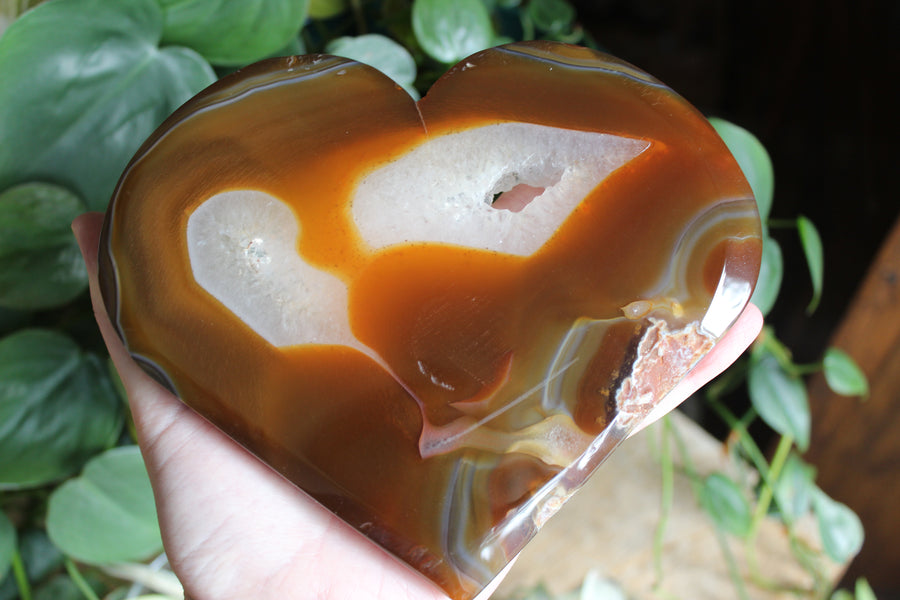 Carnelian geode heart 4