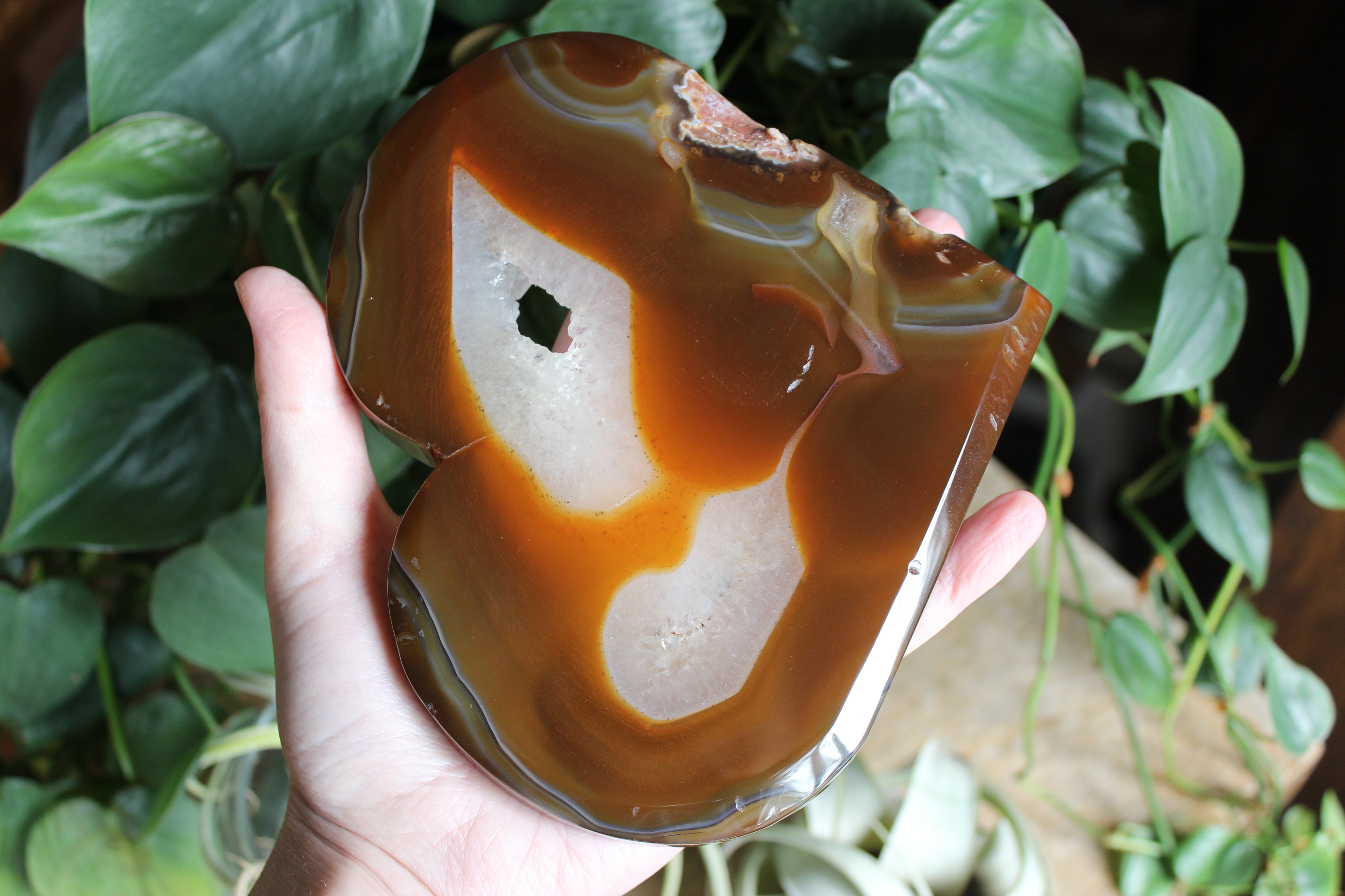 Carnelian geode heart 4