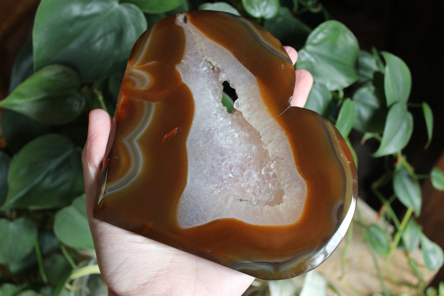 Carnelian geode heart 4