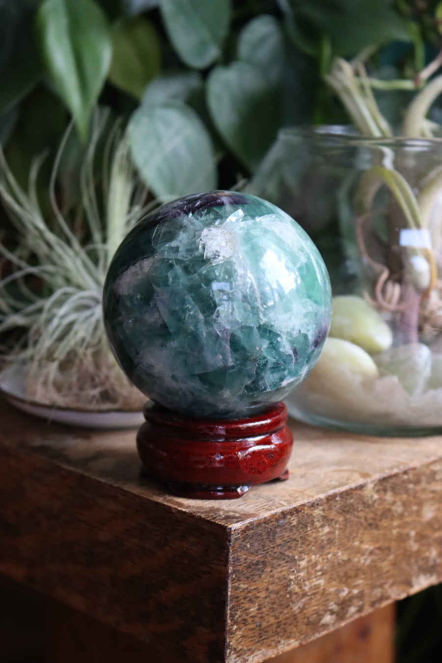 Rainbow fluorite sphere 3