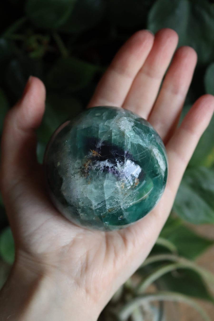 Rainbow fluorite sphere 3