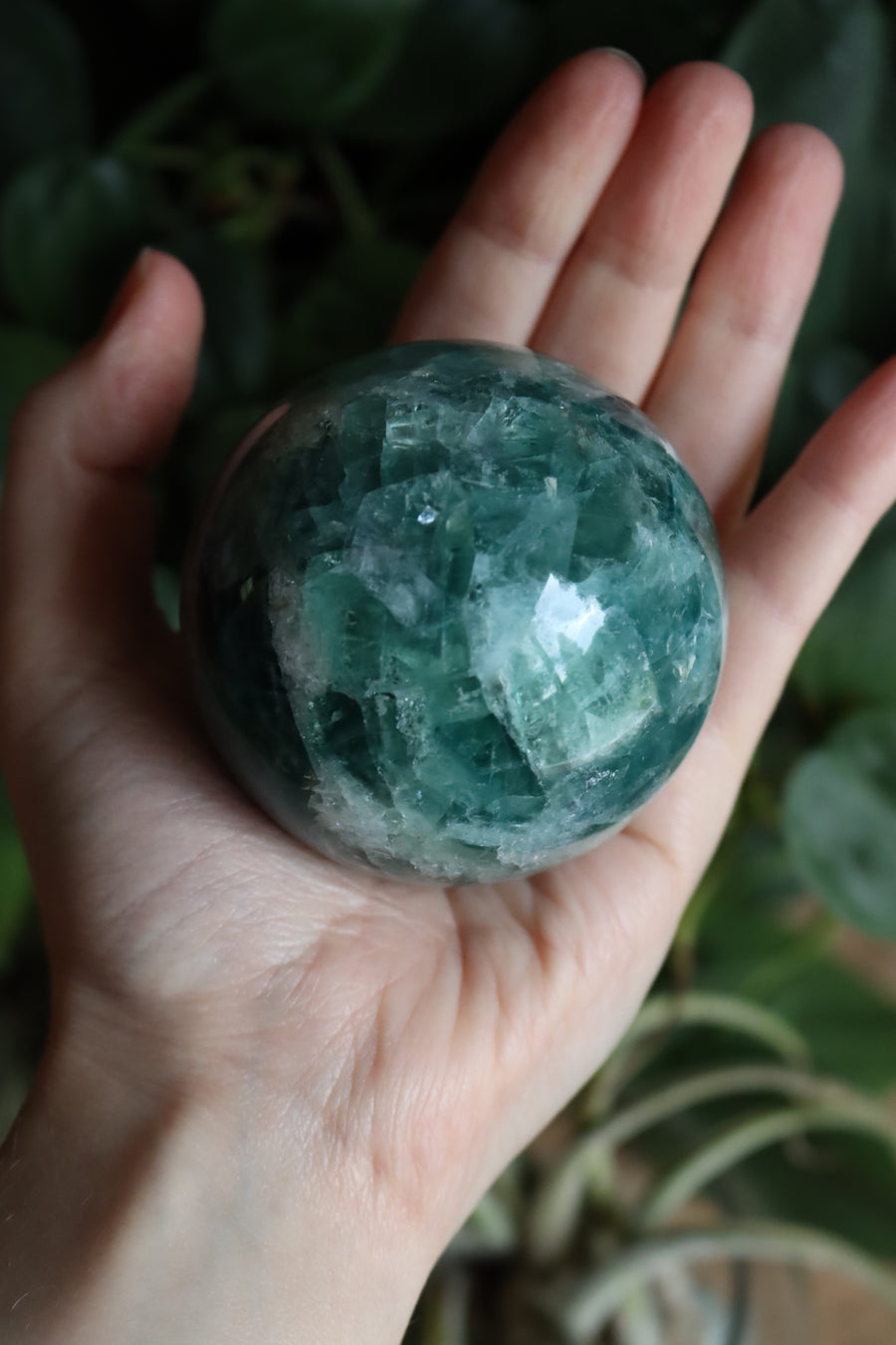 Rainbow fluorite sphere 3