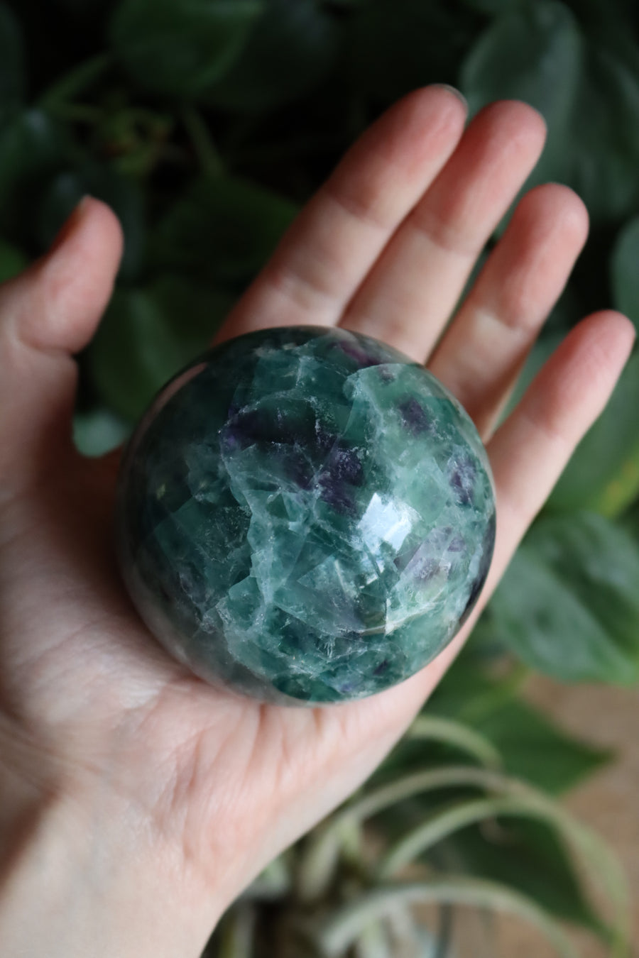 Rainbow fluorite sphere 3