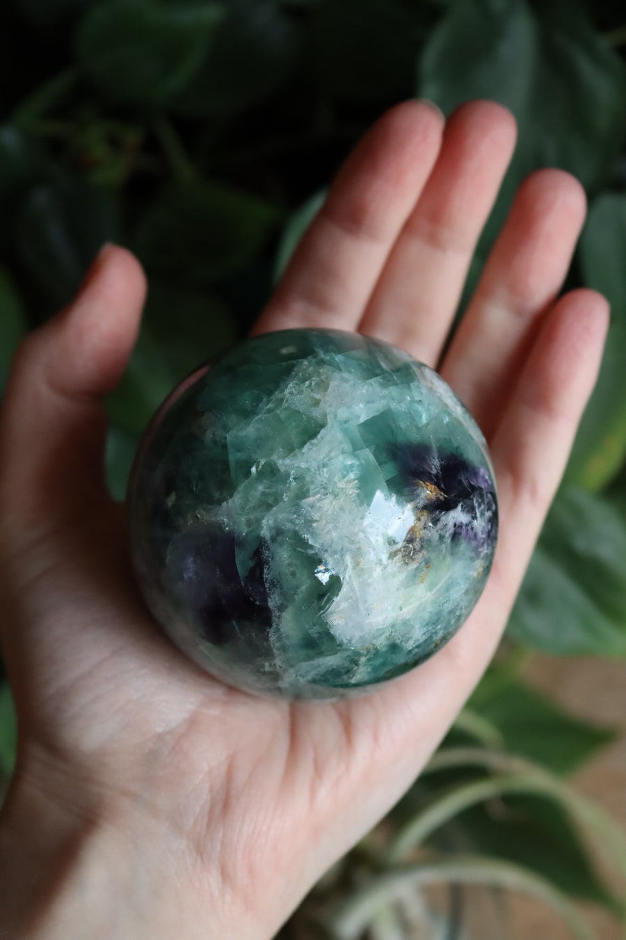 Rainbow fluorite sphere 3