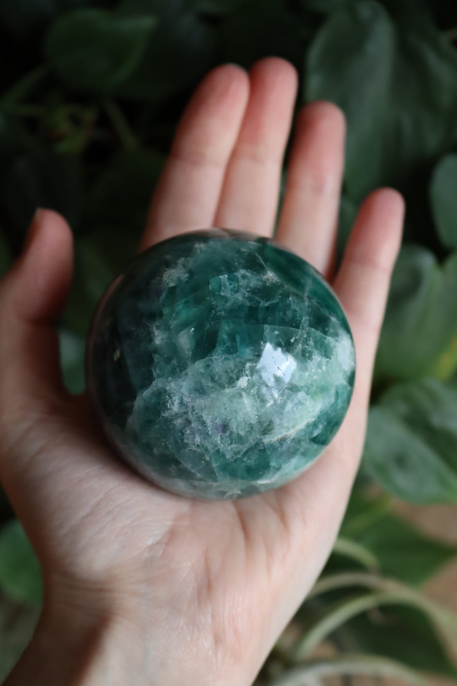 Rainbow fluorite sphere 3