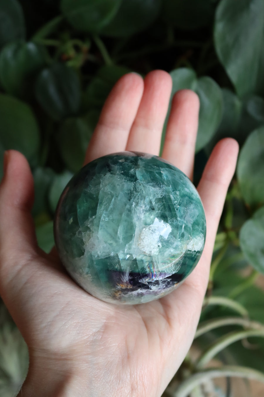 Rainbow fluorite sphere 3