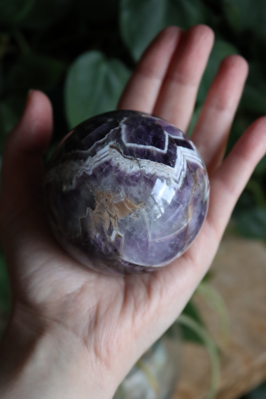 Chevron amethyst sphere 1