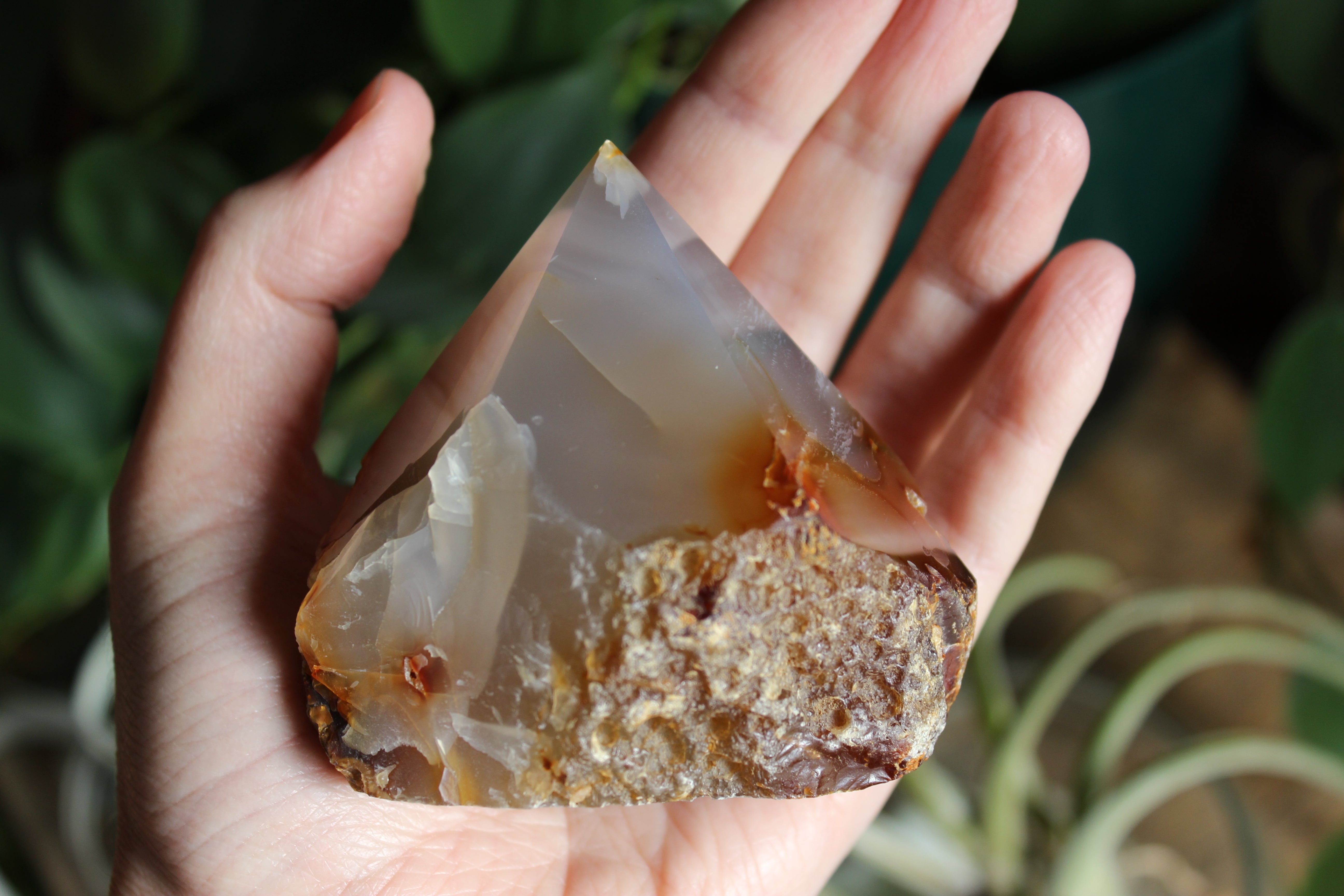 Semi polished carnelian tower 10