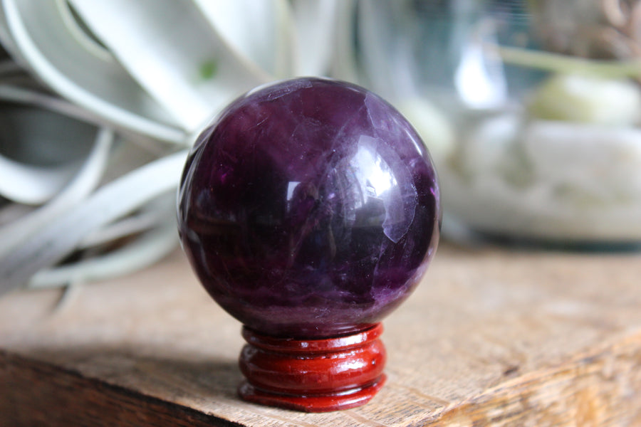 Magenta fluorite sphere 1