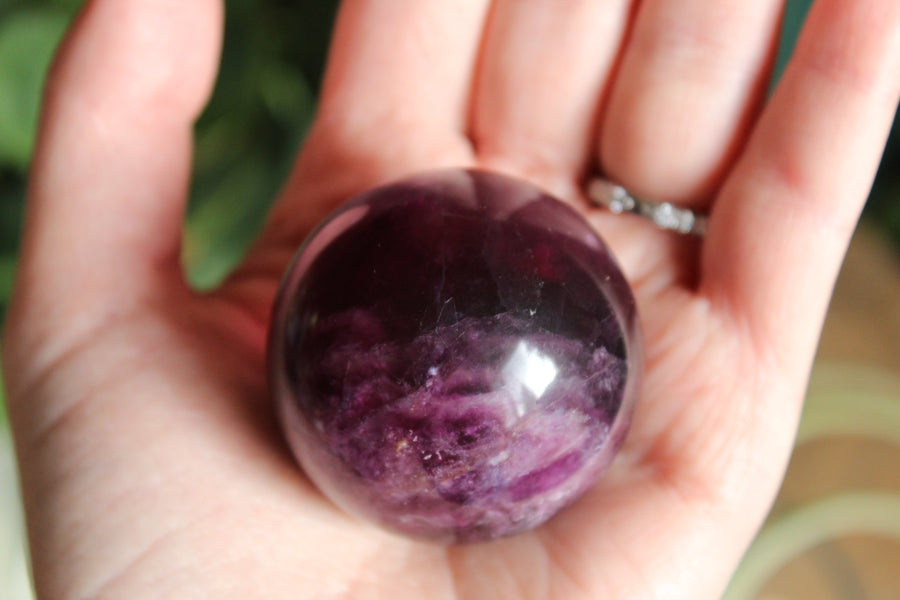Magenta fluorite sphere 1