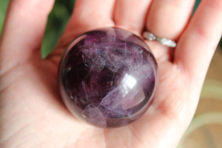Magenta fluorite sphere 1