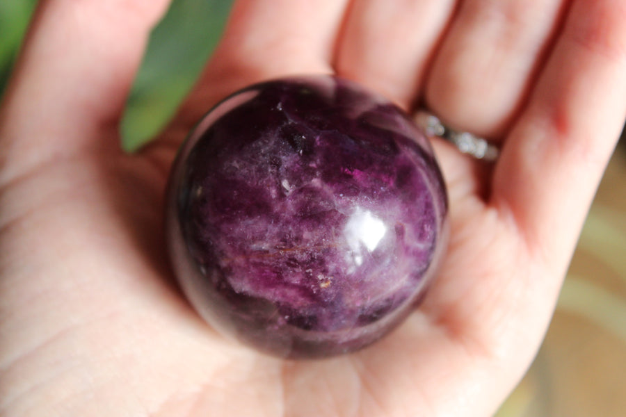 Magenta fluorite sphere 1