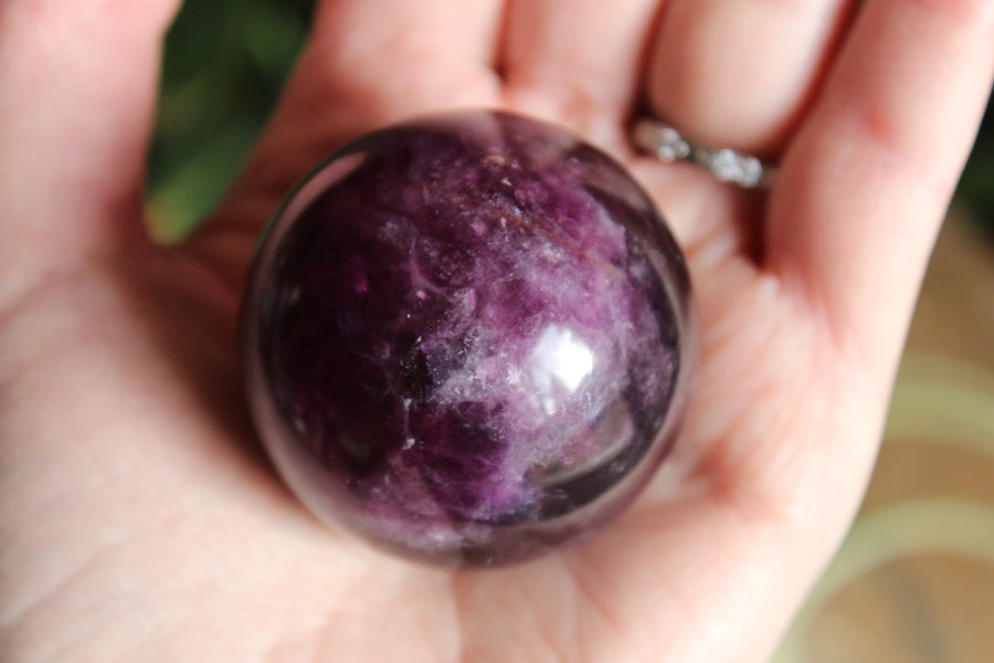 Magenta fluorite sphere 1