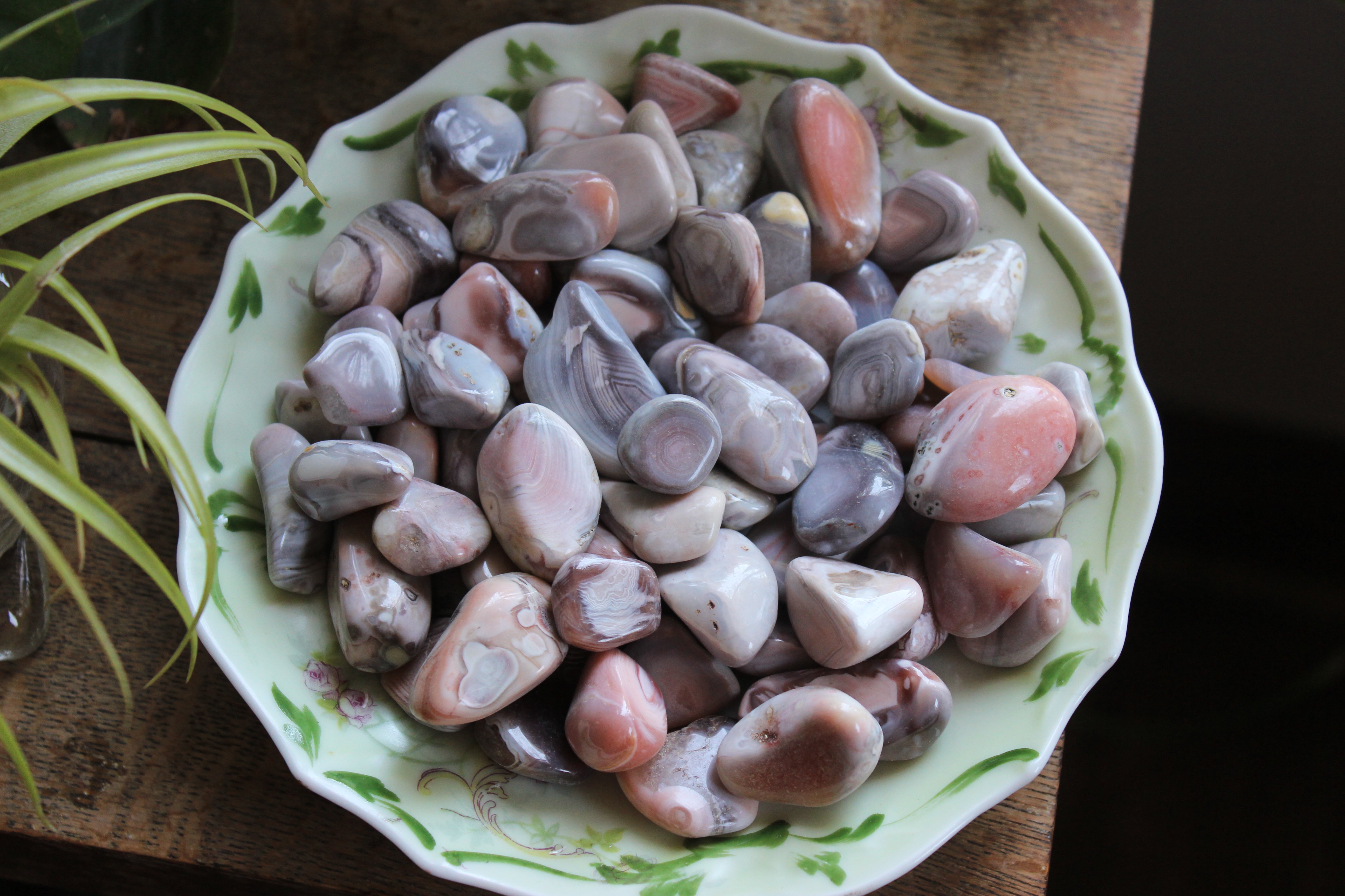 Botswana agate tumbled stones (set of 3)