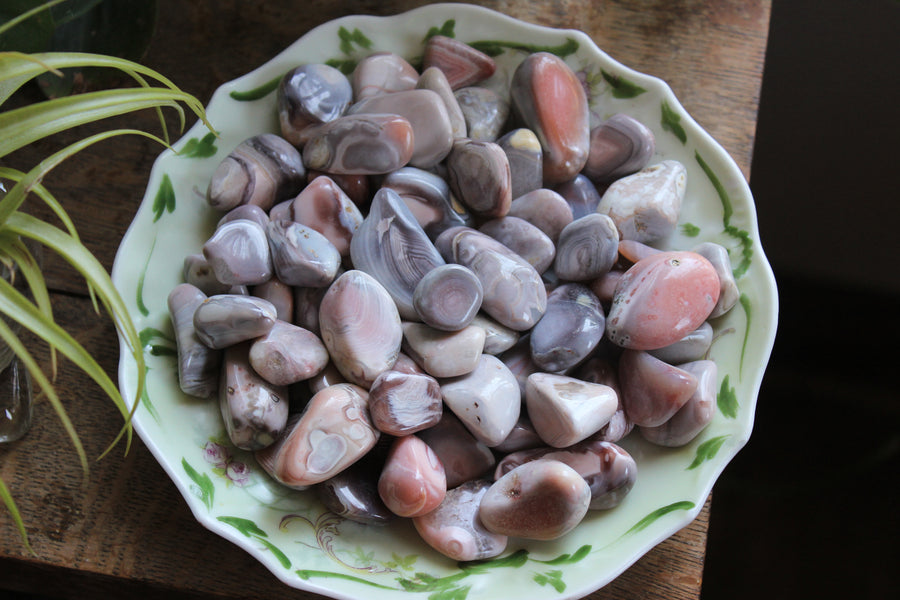 Botswana agate tumbled stones (set of 3)