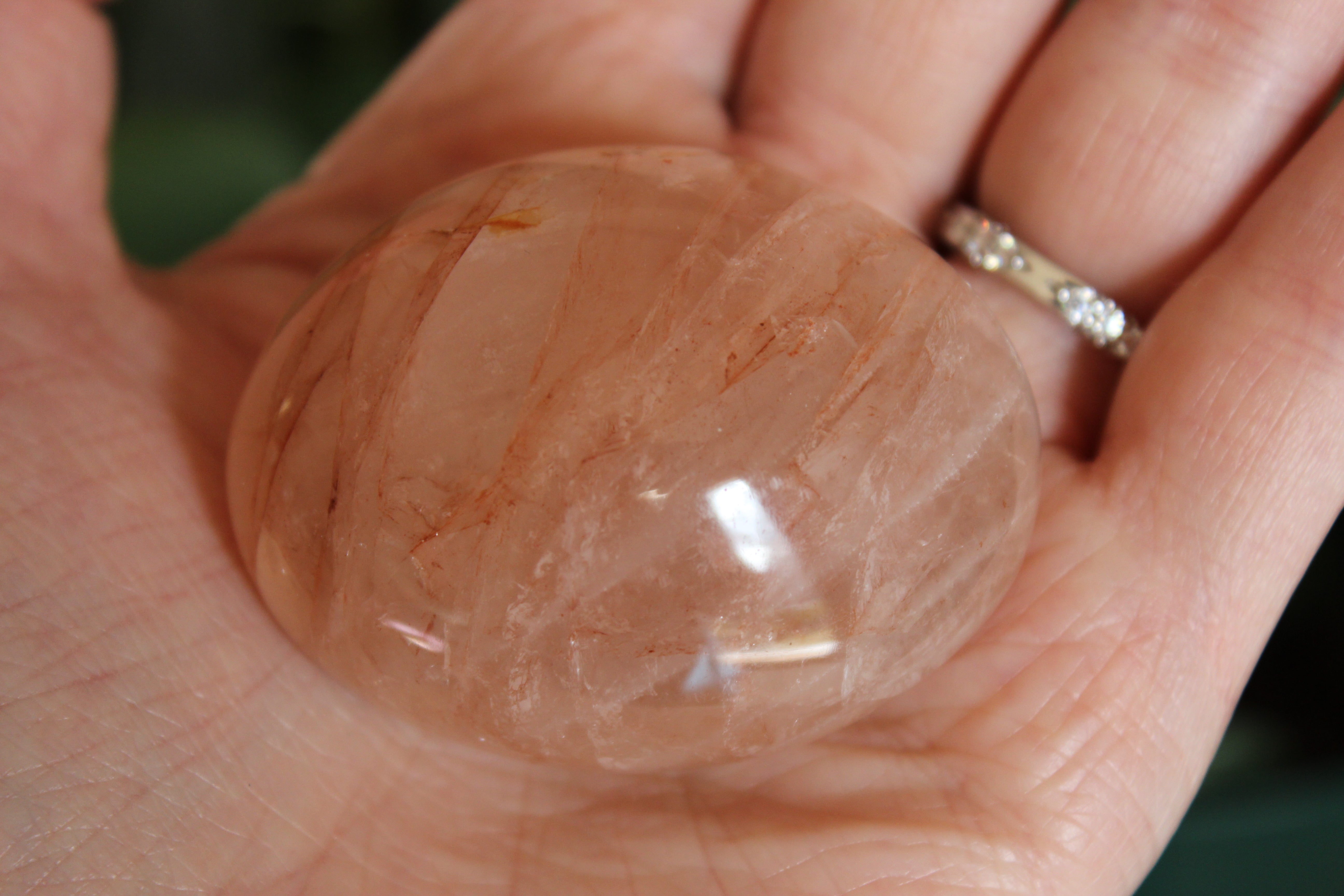 Hematoid quartz pocket stone 4