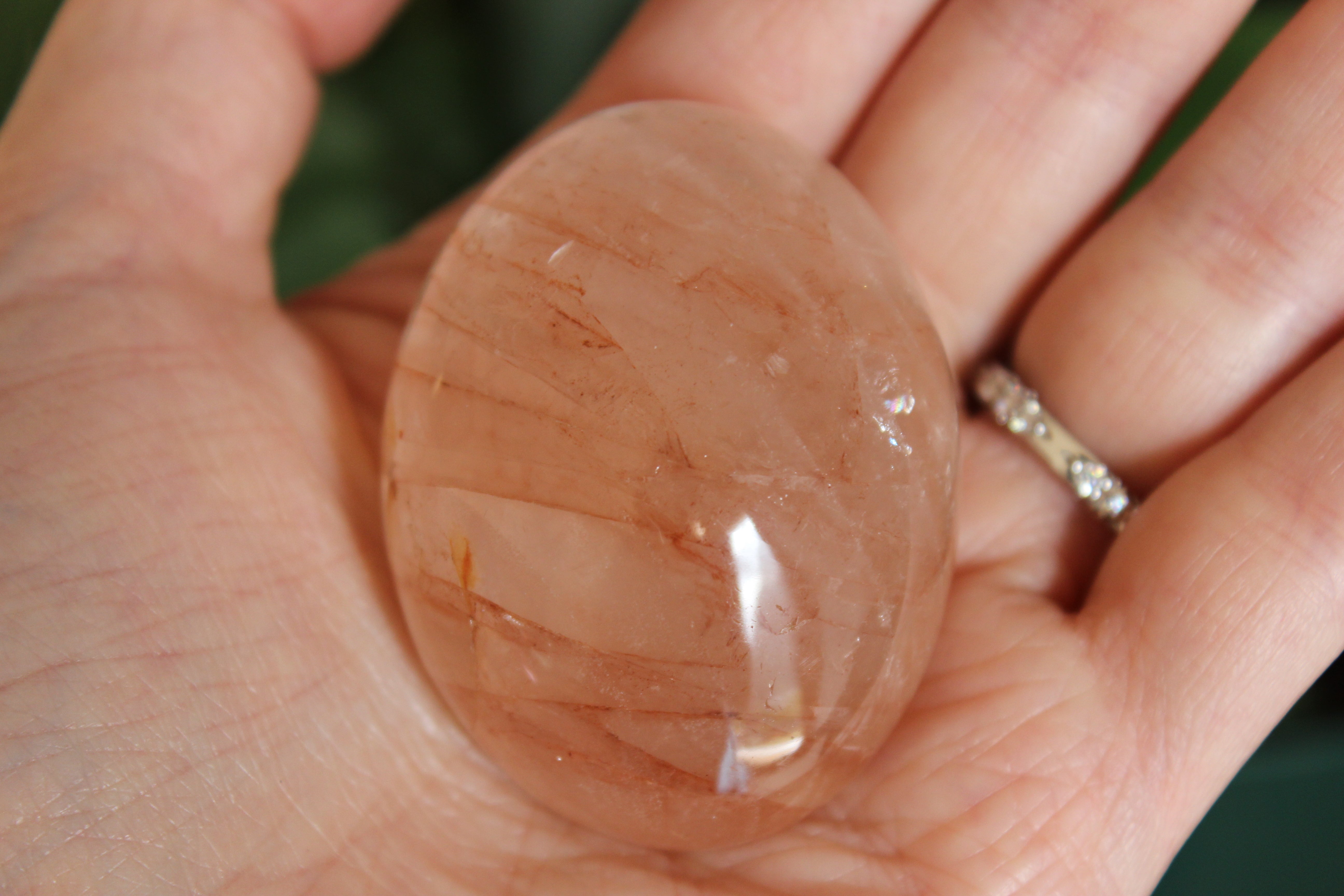 Hematoid quartz pocket stone 4