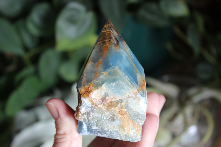 Semi polished blue onyx tower 10