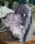 Amethyst cut base with calcite 12