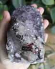 Amethyst cut base with calcite 12