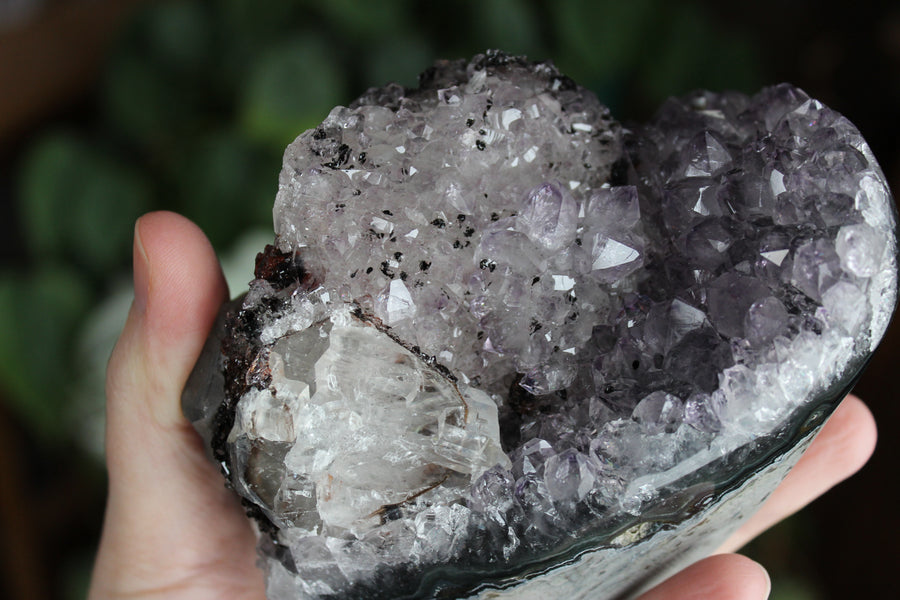 Amethyst cut base with calcite 12