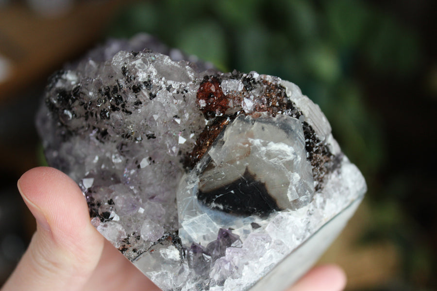 Amethyst cut base with calcite 12