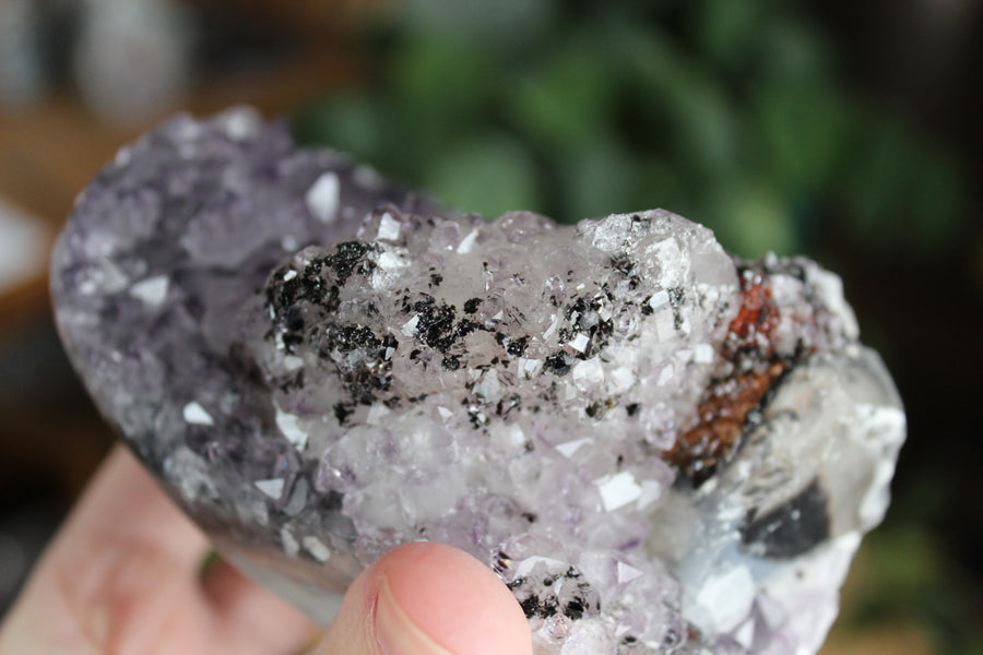 Amethyst cut base with calcite 12