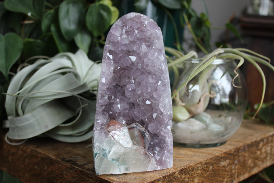 Amethyst cut base with calcite 13