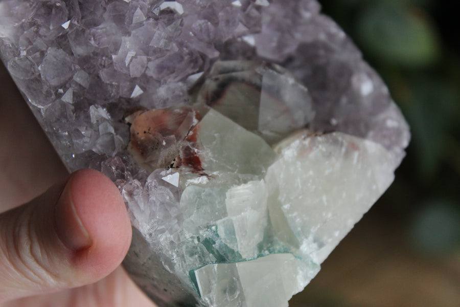 Amethyst cut base with calcite 13