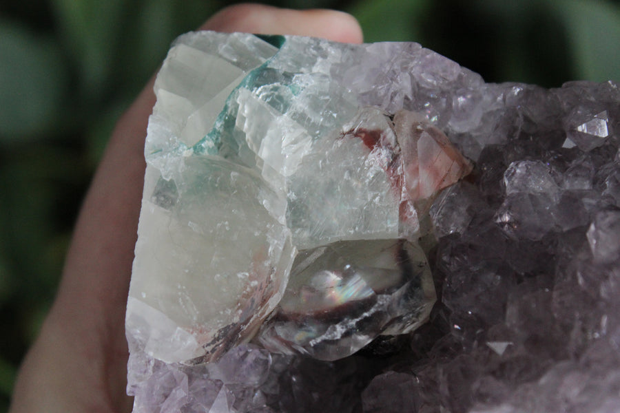 Amethyst cut base with calcite 13