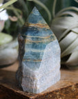 Semi polished blue onyx tower 7