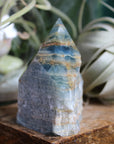 Semi polished blue onyx tower 7