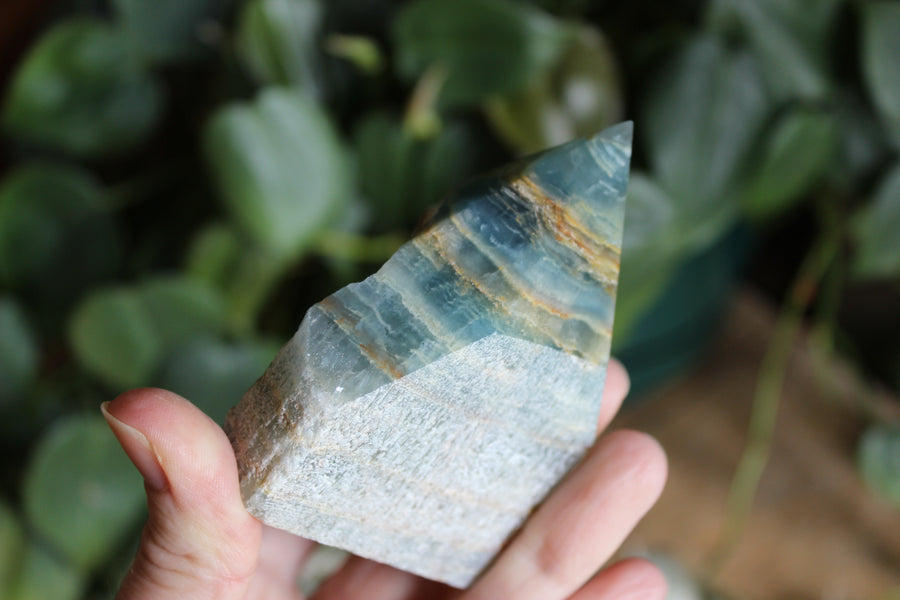 Semi polished blue onyx tower 7