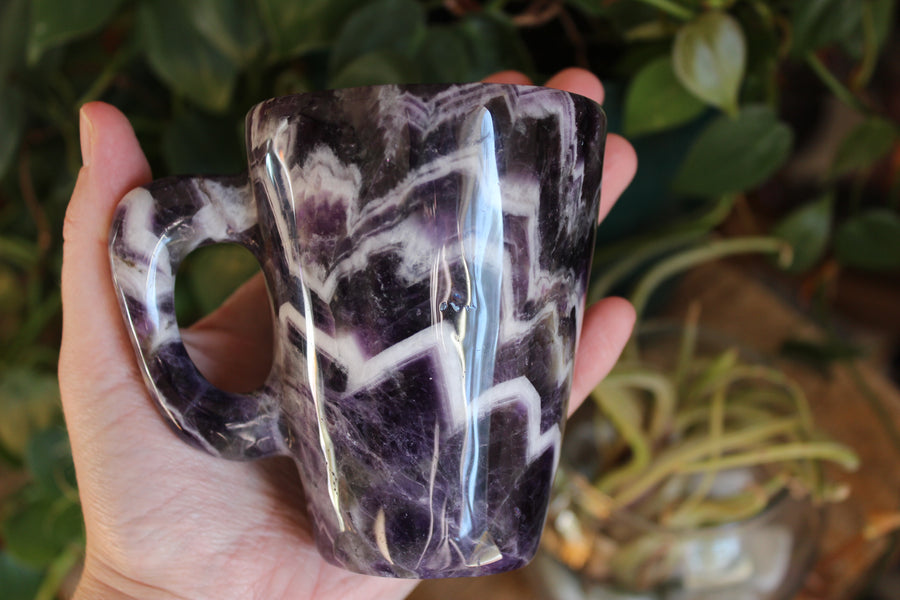 Chevron amethyst tea cup and saucer 2 sale