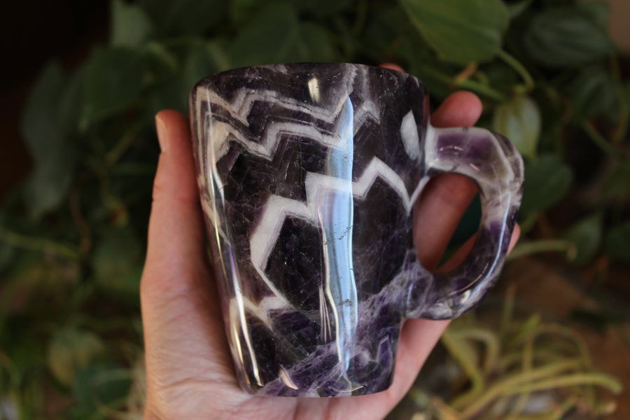 Chevron amethyst tea cup and saucer 2 sale