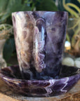 Chevron amethyst tea cup and saucer 3 sale