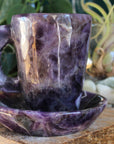 Chevron amethyst tea cup and saucer 3 sale